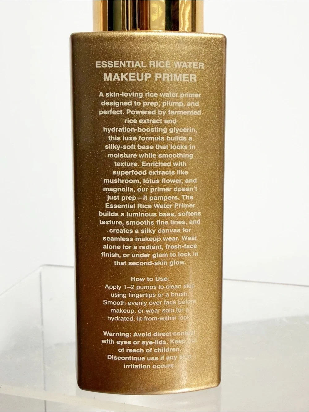 BISHA Essential Rice Water Makeup Primer 1.69 fl oz / 50mL ~ Prep & Perfect Skin